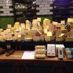 Selection of cheeses in the cheese cellar