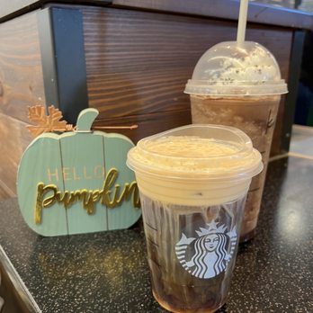 Starbucks - Pumpkin cream cold brew and mocha cookie crumble Frappuccino - Coffee & Tea Near Me - Sacramento, California