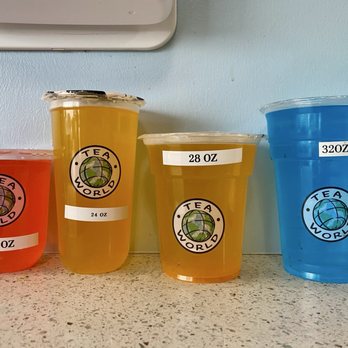 Tea World - Drink sizes - Bubble Tea Near Me - Pacifica, California