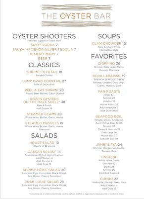 Menu photo 6 The Oyster Bar Stateline, NV Menu photo 6 The Oyster Bar Stateline, NV