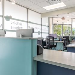 La Prada Family Dentistry - Modern front desk workspace equipped to support efficient patient scheduling and coordination