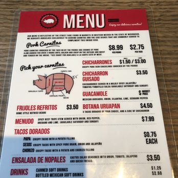Carnitas Uruapan - Menu - Tacos Near Me - Chicago, Illinois