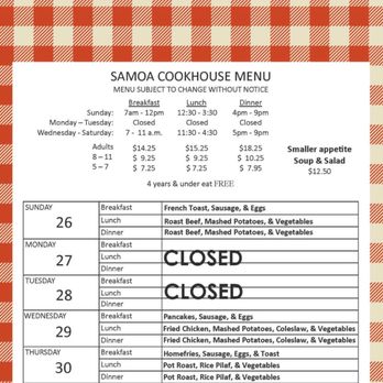 Samoa Cookhouse - American Near Me - Samoa, California