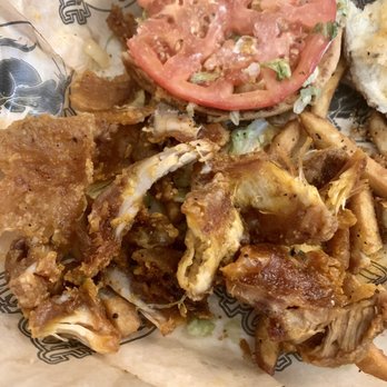 HopCat - Yikes. Nashville hot chicken sandwich. This is literally it. I did not eat any, just pulled it apart a bit to try and find the chicken - Beer Bar Near Me - Kalamazoo, Michigan