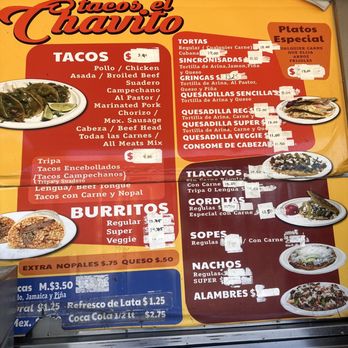 Tacos El Chavito - Menu as of April 2025 - Food Trucks Near Me - Fremont, California Tacos El Chavito - Menu as of April 2025 - Food Trucks Near Me - Fremont, California