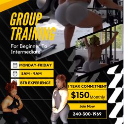 The Experience Studio - Beginner friendly, full-body, upper-body, lower-body, endurance and mobility training! Monday to Friday 5am to 9am! 

One year commitment