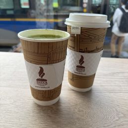 Matcha Latte and peppermint tea Matcha Latte and peppermint tea