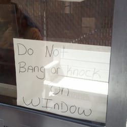 The Final Notice Agency - Sign to mess with and degrade customers. "There is no bell. It's a joke," is what one of the employees told me.