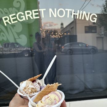 Jeni's Splendid Ice Creams - Standard bowl with a waffle crisp on my amazing Wildberry Lavender - Ice Cream & Frozen Yogurt Near Me - Atlanta, Georgia