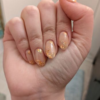 Crystal Nails Spa - Dip manicure with gold leaf - Nail Salons Near Me - Portland, Oregon Crystal Nails Spa - Dip manicure with gold leaf - Nail Salons Near Me - Portland, Oregon