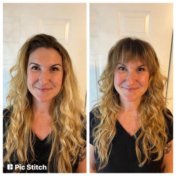 BIBO Salon - Before and after - long wavy shag with bangs by Sky - Hair Salons Near Me - Oakland, California BIBO Salon - Before and after - long wavy shag with bangs by Sky - Hair Salons Near Me - Oakland, California