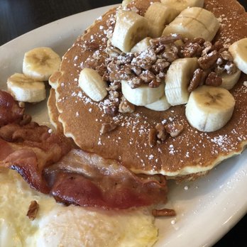 Colonial Pancake House - 2-2-2 (2 banana nut pancakes, 2 fried eggs, two slices of bacon). - Breakfast & Brunch Near Me - Williamsburg, Virginia Colonial Pancake House - 2-2-2 (2 banana nut pancakes, 2 fried eggs, two slices of bacon). - Breakfast & Brunch Near Me - Williamsburg, Virginia