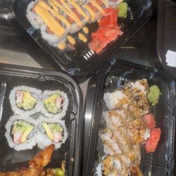 Quickway Japanese Hibachi - Shrimp tempura and spicy tune roll .. oh and part of my Beto box