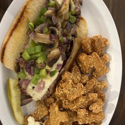 Ranch House Grille - Unseasoned, dried out beef. Would have liked some Au jus to dip in. Tater tots are alphabet ones. Really?