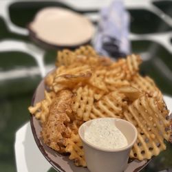 Painted Pickle - Waffle Fries with Dill Aioli