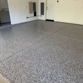 Infinity Concrete Coatings - New garage epoxy with paint flake. - Flooring Near Me