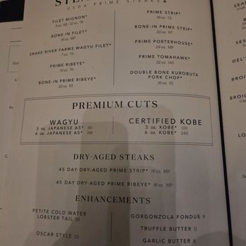 Del Frisco's Double Eagle Steakhouse - March 2026 menu - Steakhouses Near Me - New York, New York