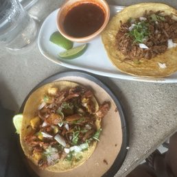 Birria and pork taco Birria and pork taco