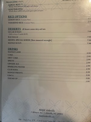 Menu photo 8 Mehfil Asheville, NC