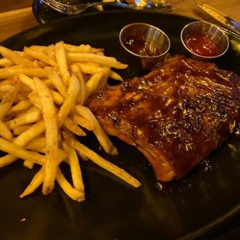 Tap 42 - Kendall - Half rack of bbq ribs with fries - New American Near Me - Miami, Florida Tap 42 - Kendall - Half rack of bbq ribs with fries - New American Near Me - Miami, Florida