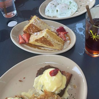 Snooze, an A.M. Eatery - OMG French Toast & Habanero Pork Belly Benny  salty and sweet combo is just ‍ - Breakfast & Brunch Near Me - Austin, Texas