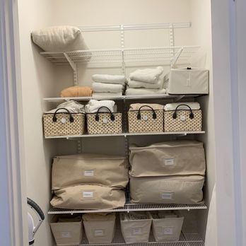 Rescue My Space - This is one of my elevator closets that was stuffed with thing s before and now it's a beautiful, orderly storage space. - Home Organization Near Me Rescue My Space - This is one of my elevator closets that was stuffed with thing s before and now it's a beautiful, orderly storage space. - Home Organization Near Me