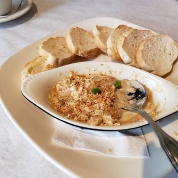Half Shell Oyster House - Shrimp and crawfish dip with stale bread - Seafood Near Me - Biloxi, Mississippi Half Shell Oyster House - Shrimp and crawfish dip with stale bread - Seafood Near Me - Biloxi, Mississippi