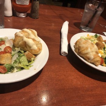 Cheddar's Scratch Kitchen - Side Caesar and house salad with the amazing croissants - American Near Me - Charlotte, North Carolina Cheddar's Scratch Kitchen - Side Caesar and house salad with the amazing croissants - American Near Me - Charlotte, North Carolina