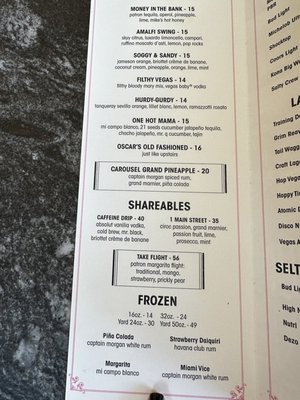 Menu photo 8 Carousel Bar Las Vegas, NV