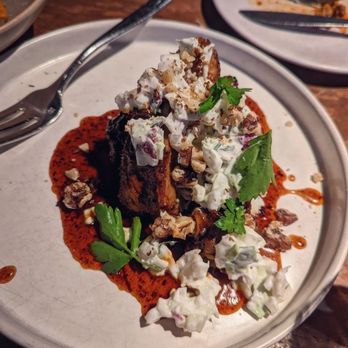 Rose Mary - PORK RIBS PAMPANELLA // calabrian chile agrodolce, walnuts, cabbage & yogurt relish - Italian Near Me - Chicago, Illinois Rose Mary - PORK RIBS PAMPANELLA // calabrian chile agrodolce, walnuts, cabbage & yogurt relish - Italian Near Me - Chicago, Illinois