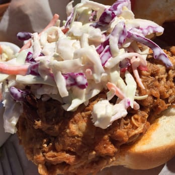 Nepenthe - Pulled pork sandwich. I added the slaw. - New American Near Me - Big Sur, California