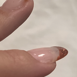 Luxury Nail Spa - Not even an hour later .. look at the ridge & lifting already ..