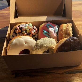 Hurts Donut - Clockwise from left, Starry Starry Night, Cotton Candy, Oreo Cheesecake, Salted Caramel, Blueberry Strudel, PB&J. - Donuts Near Me - Tempe, Arizona Hurts Donut - Clockwise from left, Starry Starry Night, Cotton Candy, Oreo Cheesecake, Salted Caramel, Blueberry Strudel, PB&J. - Donuts Near Me - Tempe, Arizona