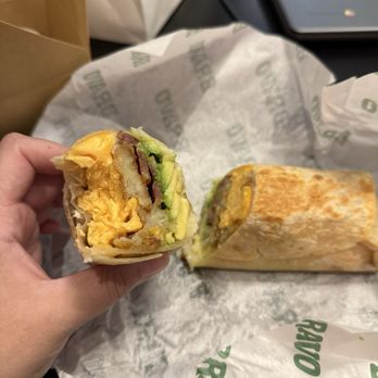 Bravo Toast - breakfast burrito with no onions. 8/10 - Coffee & Tea Near Me - West Hollywood, California