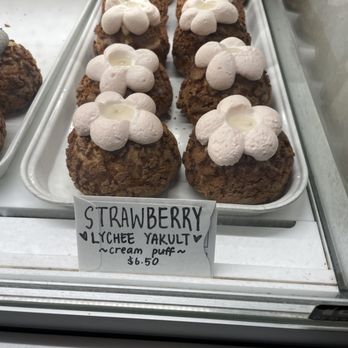 Bibble & Sip - Strawberry lychee yakult cream puff - Coffee & Tea Near Me - New York, New York Bibble & Sip - Strawberry lychee yakult cream puff - Coffee & Tea Near Me - New York, New York