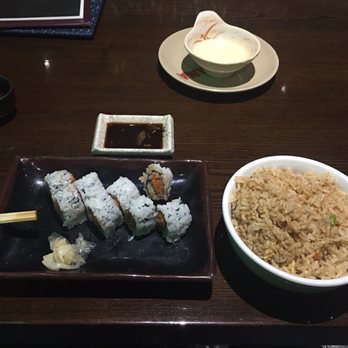 Fujiyama - Spicy salmon crunch roll and hibachi fried rice - Japanese Near Me - Stuart, Florida