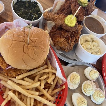 Tumble 22 Chicken Joint - OG sandwich and the half bone in chicken - Chicken Wings Near Me - Austin, Texas