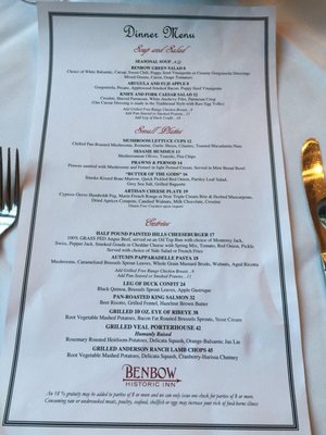Menu photo 6 Benbow Inn Restaurant Garberville, CA