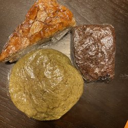 Brown Loaf Bakery - Almond tart, brownie, and matcha cookie