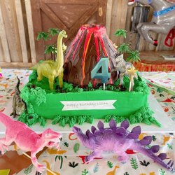 Cakeology - Birthday cake, Dino & lava theme.