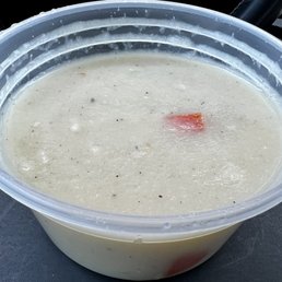 a bowl of soup on a table