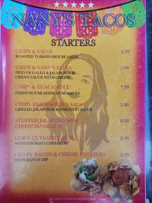 Menu photo 6 Nanys Tacos Williams, AZ