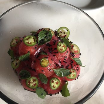 Jolie Restaurant - Watermelon salad (Asian kick to it) - French Near Me - Raleigh, North Carolina Jolie Restaurant - Watermelon salad (Asian kick to it) - French Near Me - Raleigh, North Carolina
