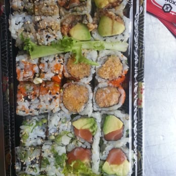 WAZA Sushi & Ramen - Bottom to top: Salmon avocado roll, spicy yellowtail roll and oil avocado roll. - Sushi Bars Near Me - Brooklyn, New York WAZA Sushi & Ramen - Bottom to top: Salmon avocado roll, spicy yellowtail roll and oil avocado roll. - Sushi Bars Near Me - Brooklyn, New York