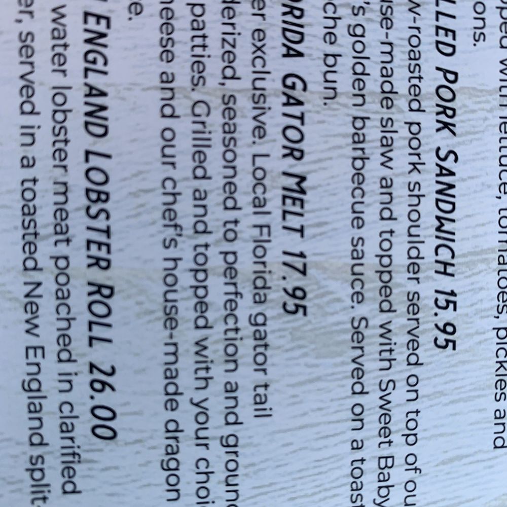 Pier 62 - Gator Melt description - Seafood Near Me - Cocoa Beach, Florida Pier 62 - Gator Melt description - Seafood Near Me - Cocoa Beach, Florida