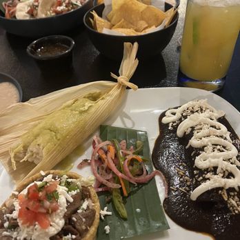 El Milagro - chicken tamale, chicken mole enchilada and carne asada sope with Spanish rice and beans - Mexican Near Me - Cloverdale, California El Milagro - chicken tamale, chicken mole enchilada and carne asada sope with Spanish rice and beans - Mexican Near Me - Cloverdale, California