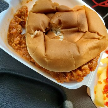 Frosty Boy Drive-In - BBQ sandwich,  messy, they gave me a fork - Ice Cream & Frozen Yogurt Near Me - New Palestine, Indiana