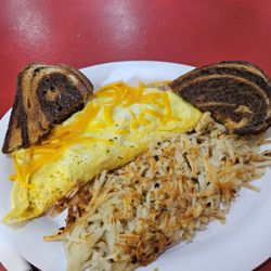 The Lumberjak Shak - Western omelet,  hash browns. Marble rye toast