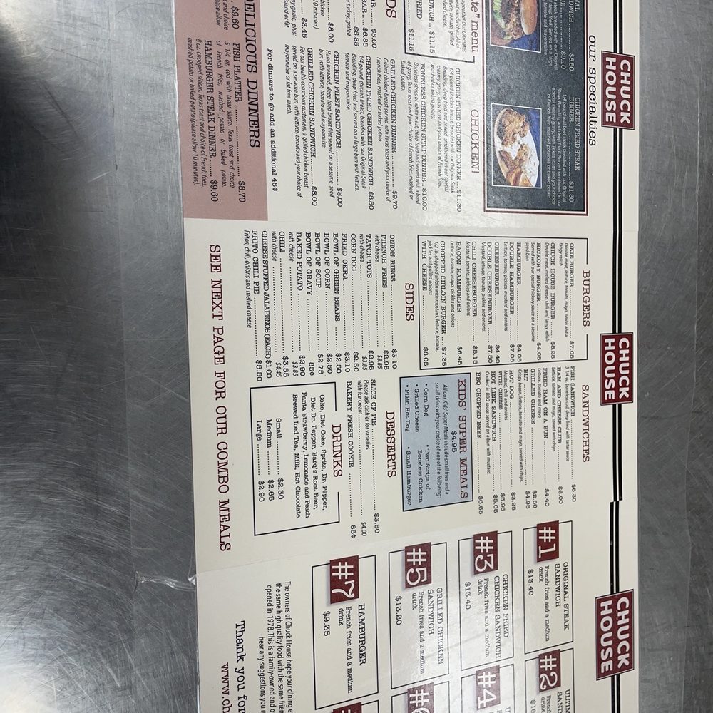 Chuck House Restaurant - Menu - American Near Me - Oklahoma City, Oklahoma Chuck House Restaurant - Menu - American Near Me - Oklahoma City, Oklahoma