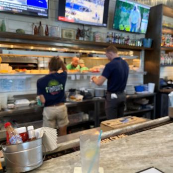 St Augustine Fish Camp - Open kitchen behind bar - Seafood Near Me - St Augustine, Florida